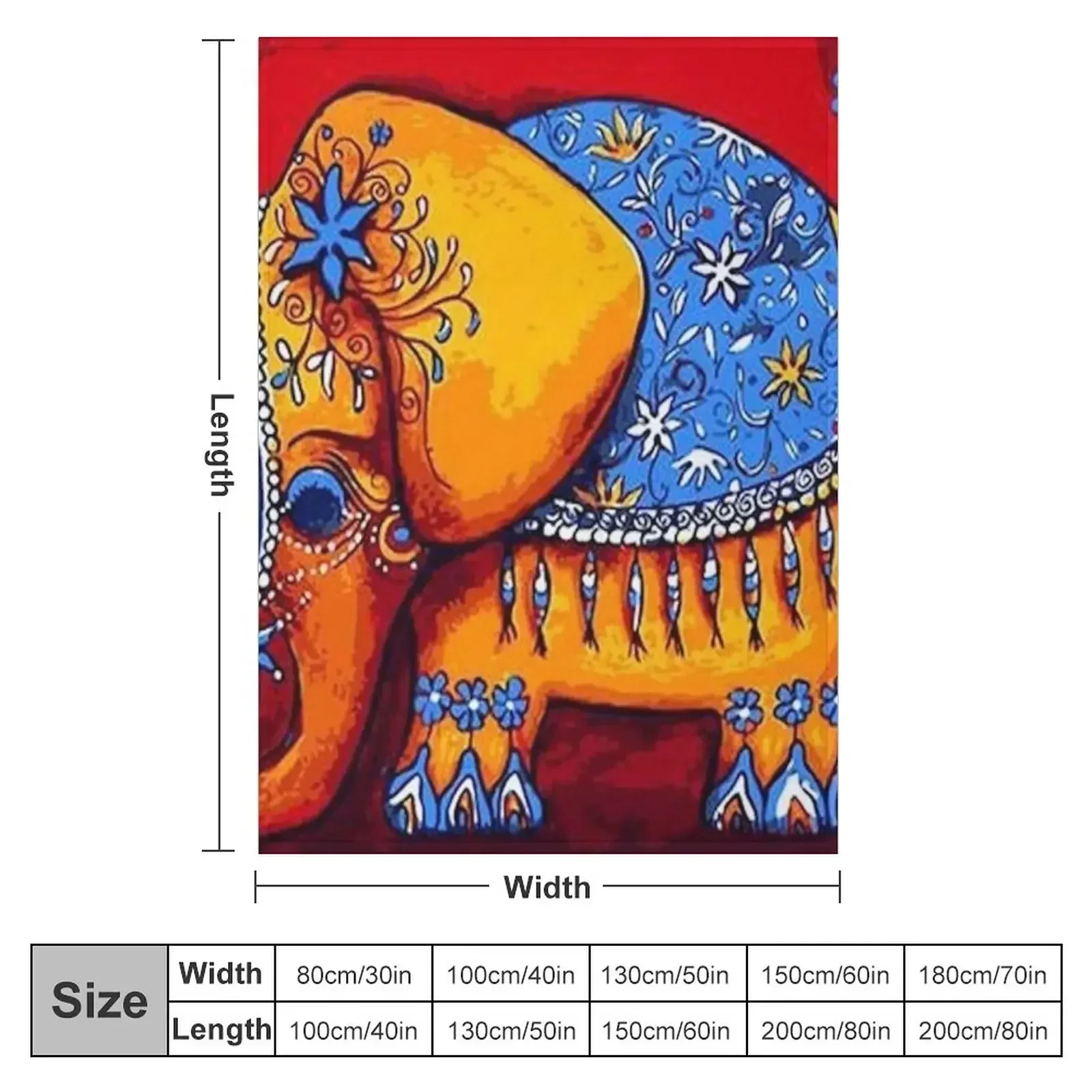 The Royal Elephant - Bright Indian Artwork - Traditional yet Modern Throw Blanket halloween warm winter Cute Comforter Blankets
