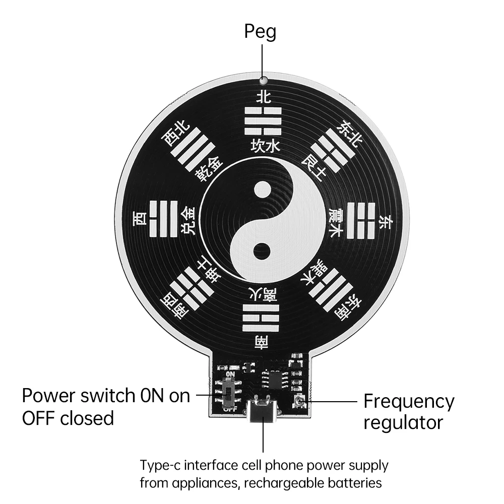 DC5V Schumann Wave Generator Ultra-Low Frequency Pulse Wave Generator Type-C Audio Resonator for Home and Office Use