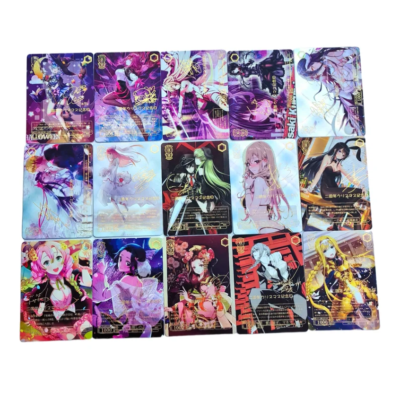 Anime Game TCG Card WS Collection DIY Flash Anniversary Golden Sign Card Sakurajima Mai Albedo AsunaYuuki Hobbies Gift Toys