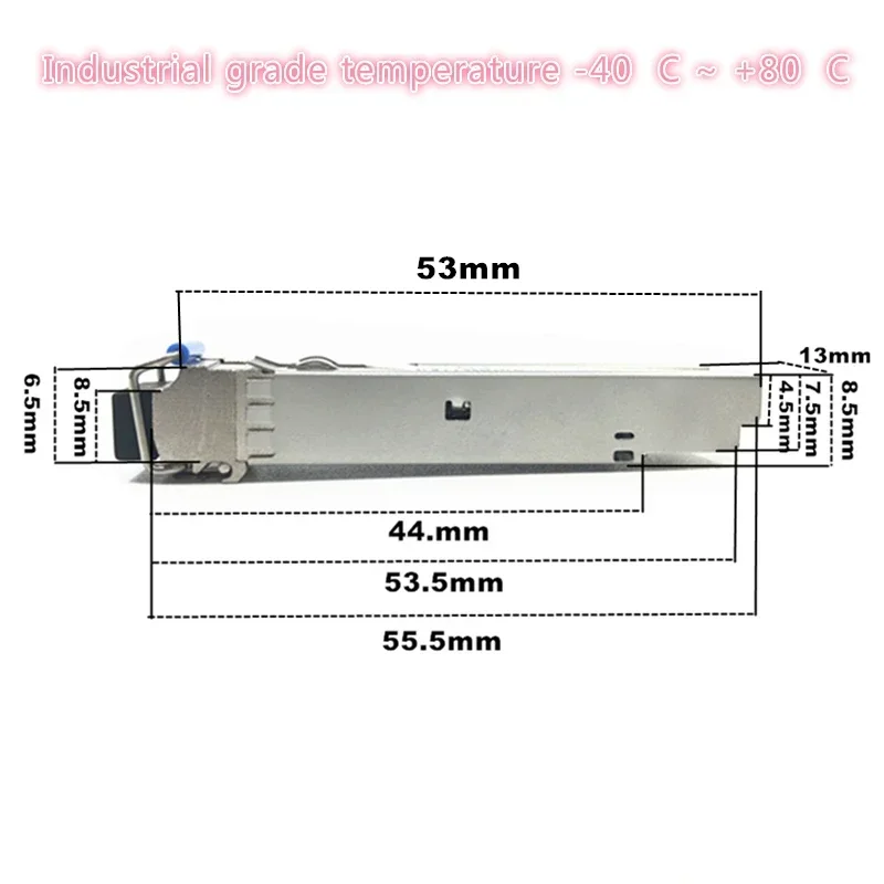 SFP 10G LC 60 км 1270 нм/1330 нм промышленного класса одноволоконный оптический модуль SFP трансивер промышленного класса -40-85 градусов Цельсия