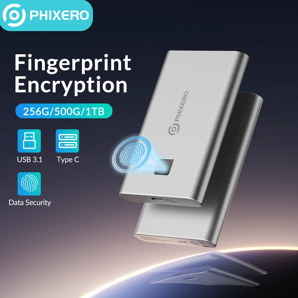 Внешний SSD-накопитель PHIXERO, 256 ГБ, 512 ГБ, 1 ТБ