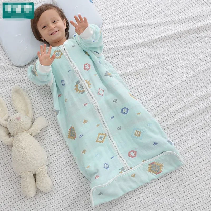 Four-seasons Universal Baby Breathable Sleeping Bag Six-layer Gauze Thin Children's Sleeping Bag New Boys Girls Sleeping Bags