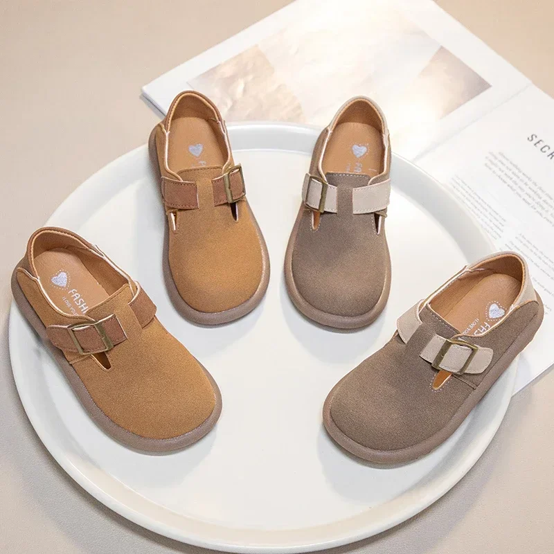 2026 新しい女の子の靴レトロシンプルな子供ファッション革靴ソフトノンスリップ男の子多用途子供カジュアルシューズ春秋