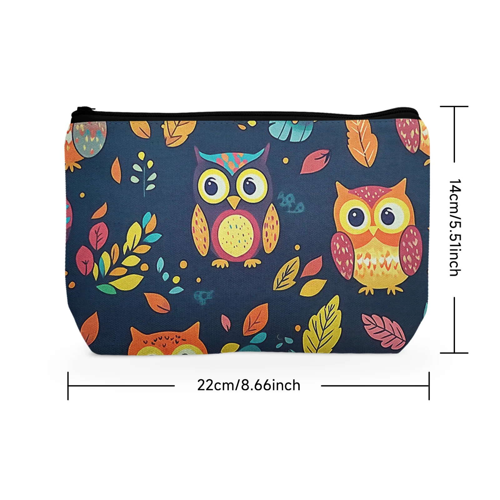 1Pc Smart Owl Funny Cosmetic Bag Durable And Stylish With Zipper Portable Women'S Cosmetic Bag Suitable For Outdoor Travel And