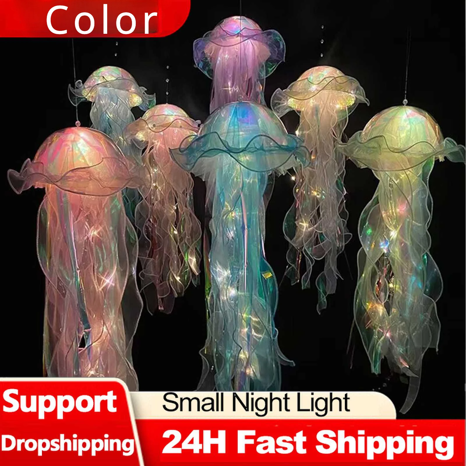 Lightweight jellyfish portable, ambient light, night light, daughter\'s room lighting decoration, handmade DIY, decoration