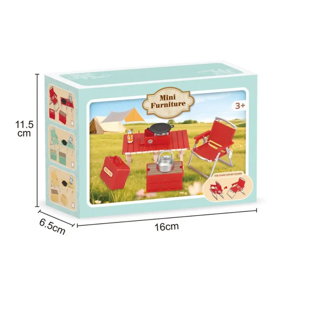 Nouveau Mini chaises miniatures pour maison de poupée 1:12, chaise pliante multicolore en plastique, ensemble de pique-nique de Camping, accessoires pour maison de poupée