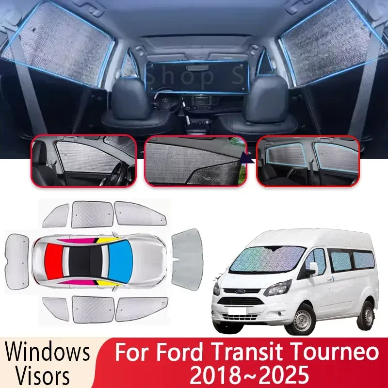 

Солнцезащитный козырек для Ford Transit Tourneo 2018 ~ 2025 2019 2020, автоматическая теплоизоляция, защита от солнца, солнцезащитный козырек, аксессуары для лобового стекла