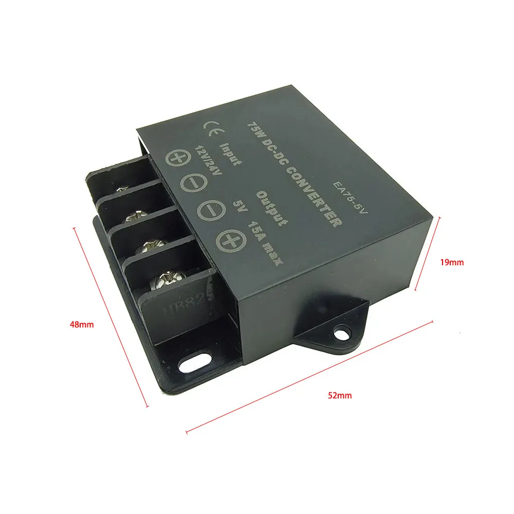 12V 24V zu 5V 5A 10A 15A DC-DC-Wandler Step-Down-Spannungsregler Buck-Konverter Auto-Stromversorgung Transformator-Modul – Detail 4