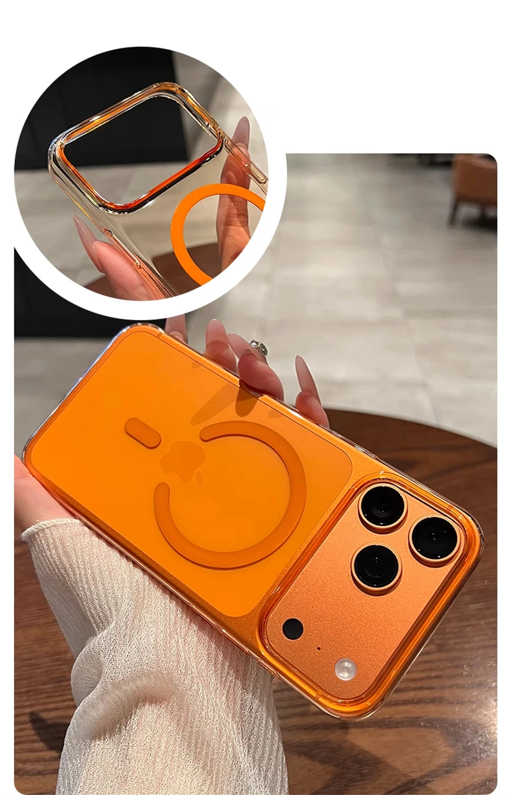 Ultradünne Transparente Hartschale für Magsafe Hülle für iPhone 18 17 Pro Max Air 16 15 14 Plus 13 12 Pro Magnetische Kabellose Ladehülle – Detail 3
