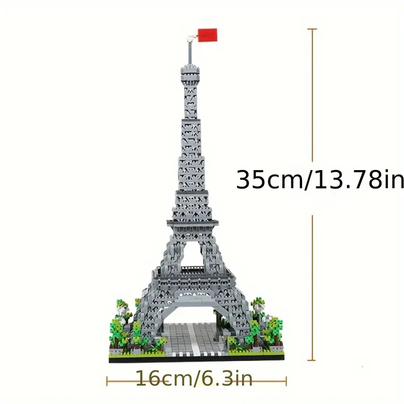 1200+개 세계적으로 유명한 경관 건축물 에펠탑 마이크로 입자 블록 세트, 집 장식용 수집 모델