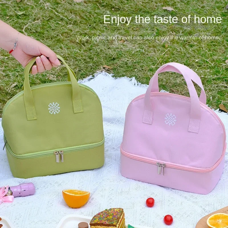 Children\'s Lunch Bag Portable Warmth Bag School Lunch Box Outdoor Picnic Bag Boys and Girls Simple Handbag