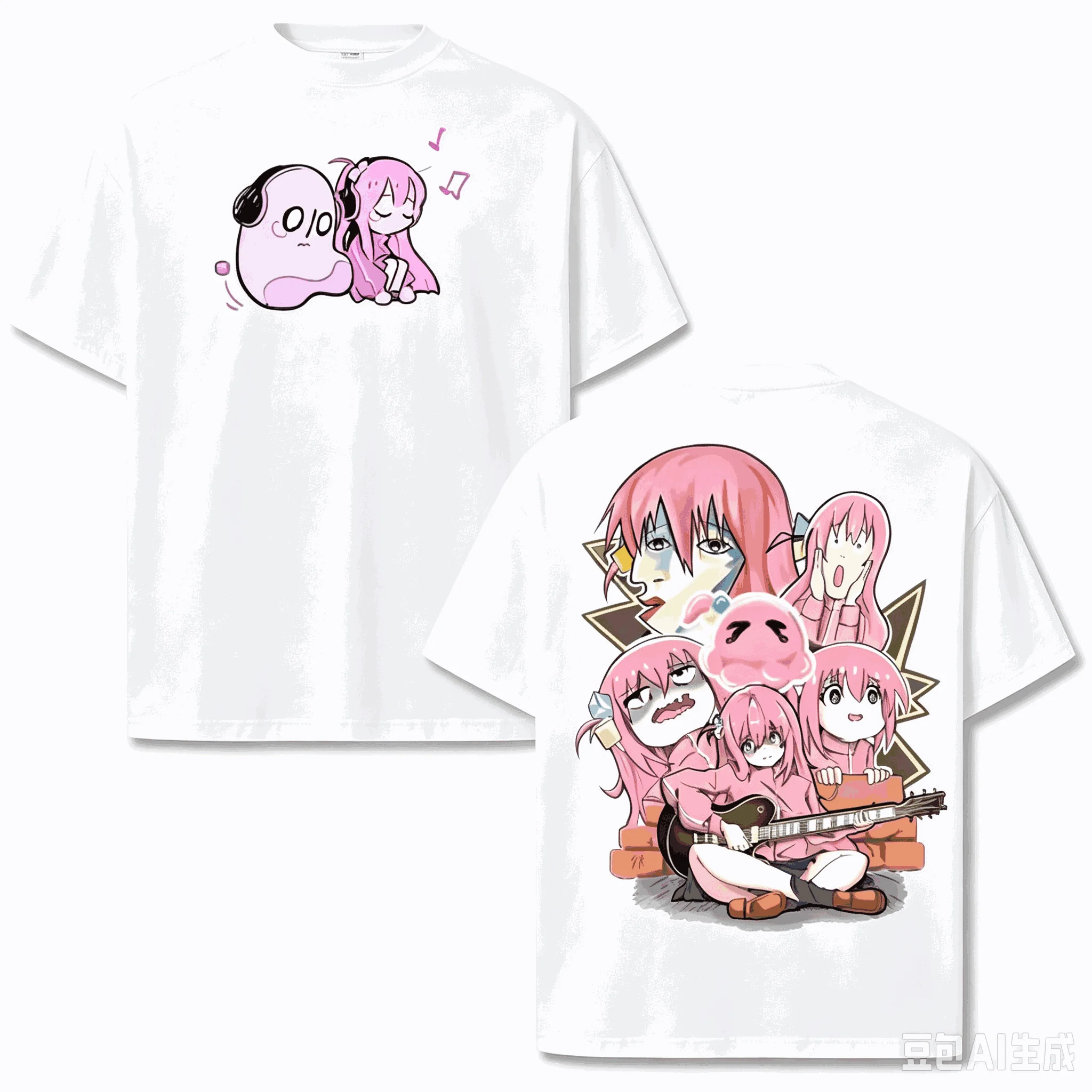 Hot Sale Anime Bocchi the Rock Gotoh Hitori Bocchi Funny Meme Graphic T‑Shirt Unisex Fashion Casual Oversized Cotton T‑Shirt