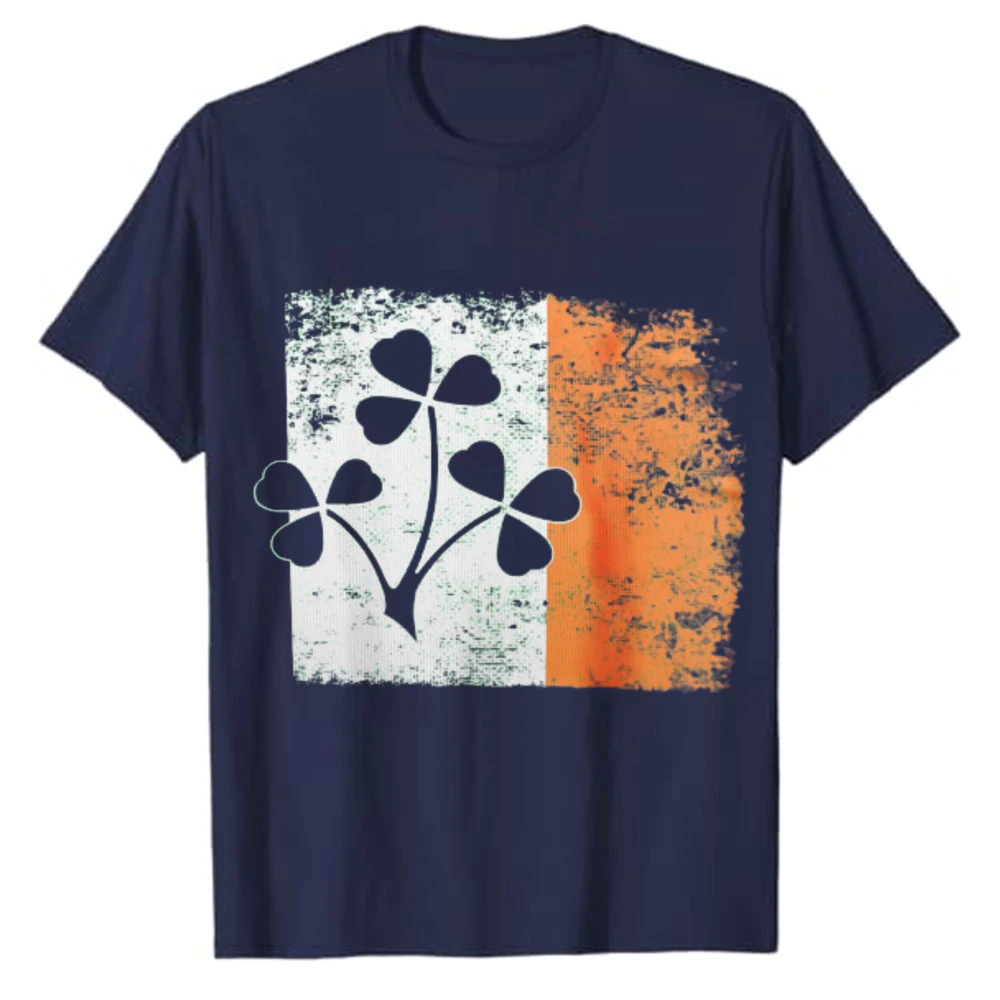 Clover Pattern Summer Wear for Friends and Family Casual Style Men's T-Shirt Vintage Classic Fashion Streetwear Short-sleev