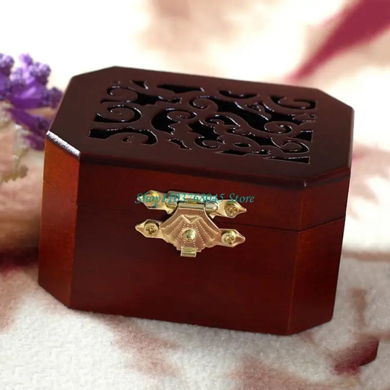 R53F Compacts Wind Up Melodies Player Classical Wooden Carving Music Box Home Decors