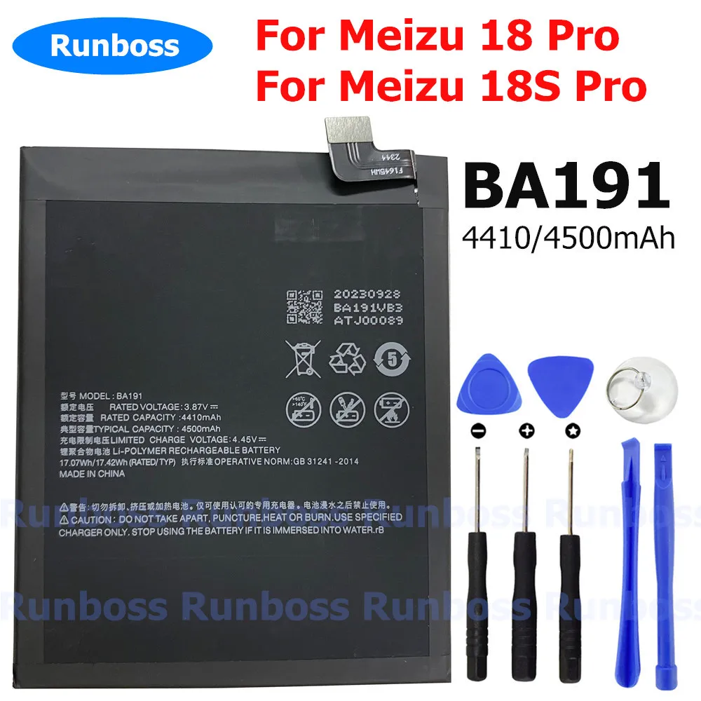 BA191 4500mAh Replacement Battery For Meizu 18 Pro 5G , 18S Pro 5G Cell Phone