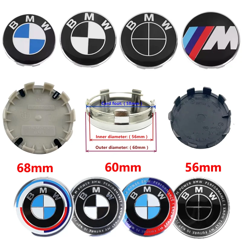 4pcs 56mm 60mm 68mm Wheel Center Cap Rim Hubcap Hub Cover Logo Badge Emblem For X1 X2 X3 X4 X5 X6 X7 GT Z3 Z4 M1 M2 M3 M4 M5 M6