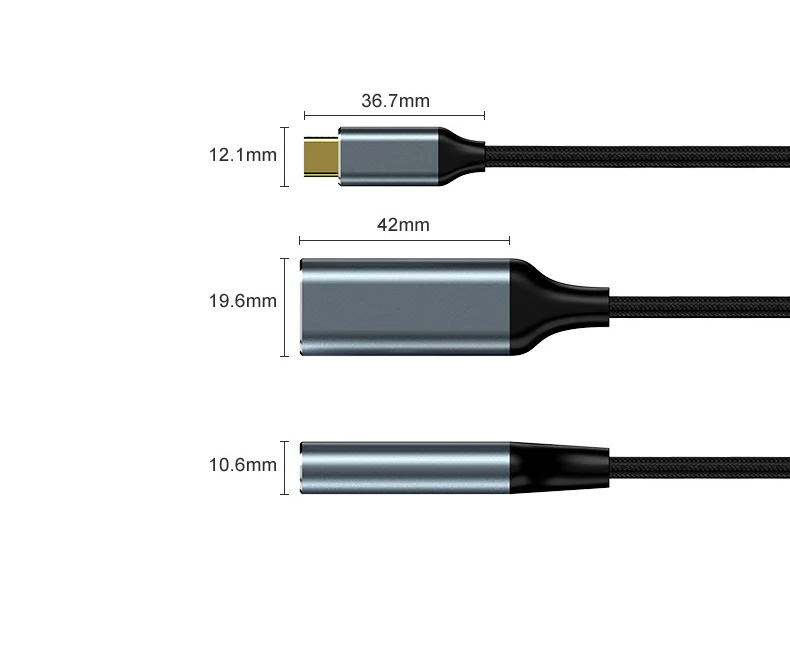 DTECH Hochwertiger 4k 30hz 3.1 USB C auf HDMI Typ C auf HDMI Buchse Kabeladapter Konverter für TV-Projektion