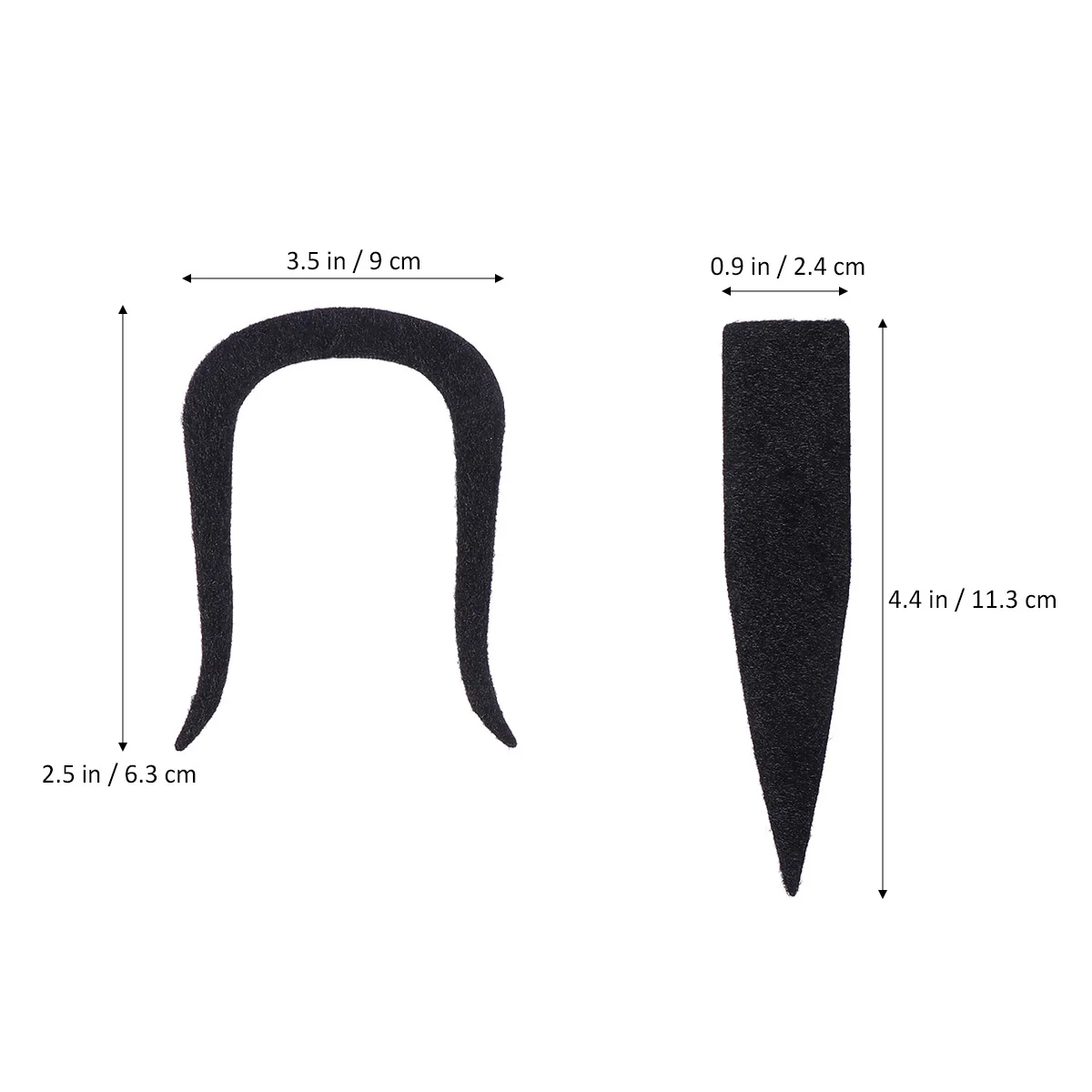 2 szt. Czarny zestaw brody samoprzylepnej, sztuczne wąsy na imprezę, Halloween, przebranie, akcesorium do kostiumu, włosie na twarz