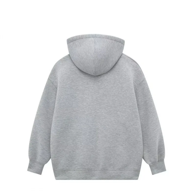 Women's Hooded Zip Up Long Sleeve Loose Jacket Fashion Oversized Casual Tops Sweatshirt Street Basic Sports Wear Vintage Clothes