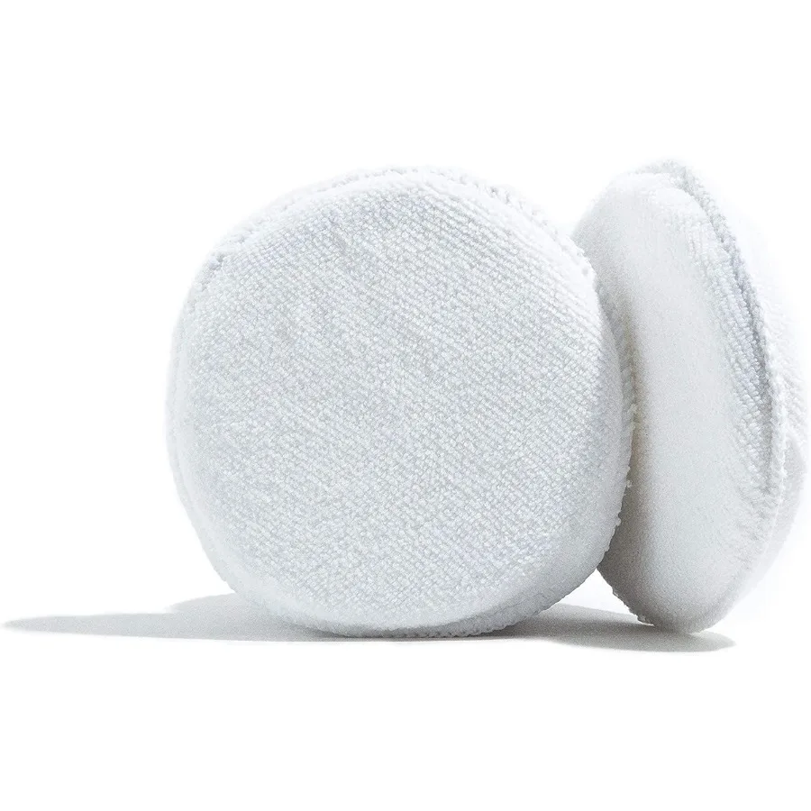 

Губки для аппликаторов для кожи, 2 подушечки для аппликаторов из ткани из микрофибры для чистки кожи, восковые бальзамы, масла, более автомобильные F