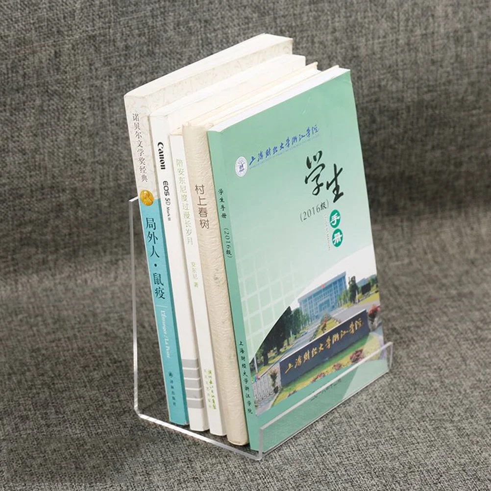 

2Pcs Acrylic Bookends Stable Sturdy Transparent Organizers Desk Storage Rack Book Holder Book Stand Office School Supplies