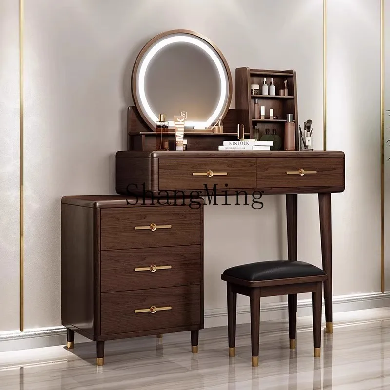 

FG new Chinese dresser bedroom solid wood dressing table desk chest integrated new retractable dressing table