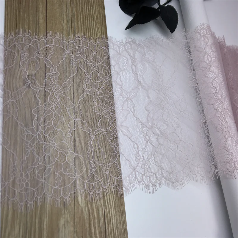 Chantilly Lace Trim Dusty-Rose Eyelash Lace Fabrics DIY Clothes Sewing Crafts Beige French Embroidered Lace for Needle Work