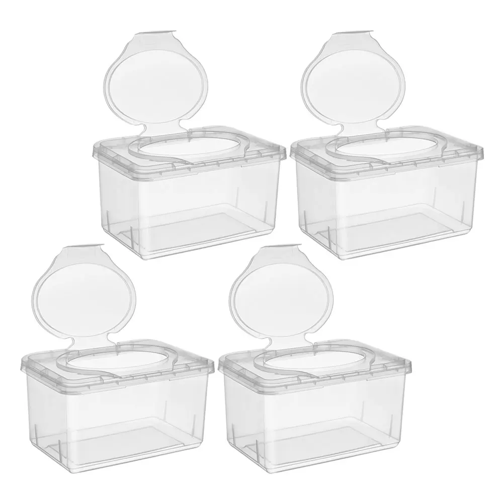 4Pcs Plastic Baby Wipes Holder One-Hand Pull Dispenser for Clean Suitable Home Car Travel Multifunction Use