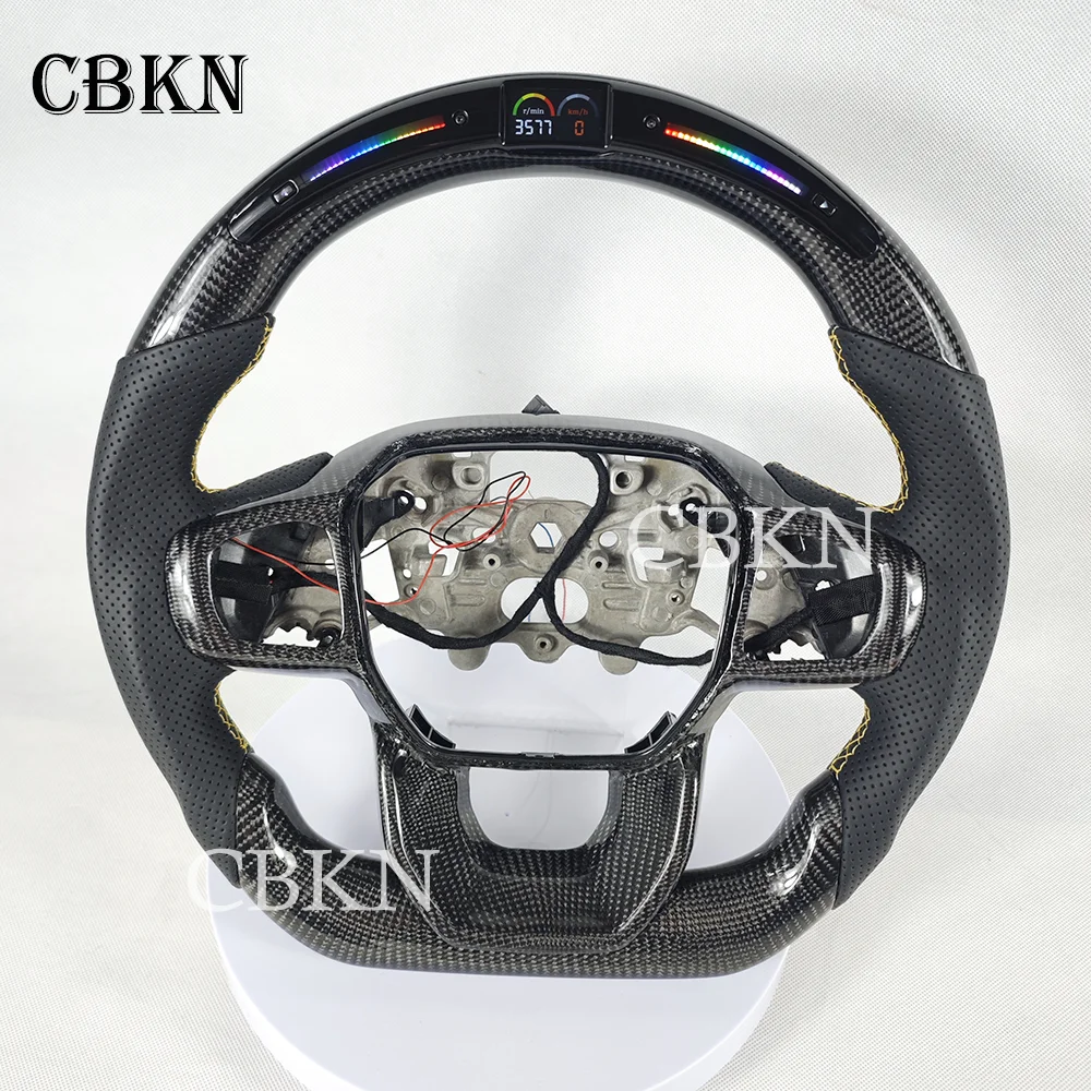 RPM LED Custom Real Carbon Fiber Sport Steering Wheel For Ford Ranger Raptor regular version 2022-2026 Customizable style