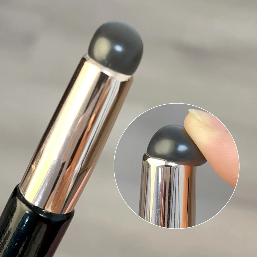 Pincel labial de silicone macio com capa à prova de poeira cabeça redonda aplicador de batom pincéis de maquiagem ferramentas multi-uso corretivo escova de olhos