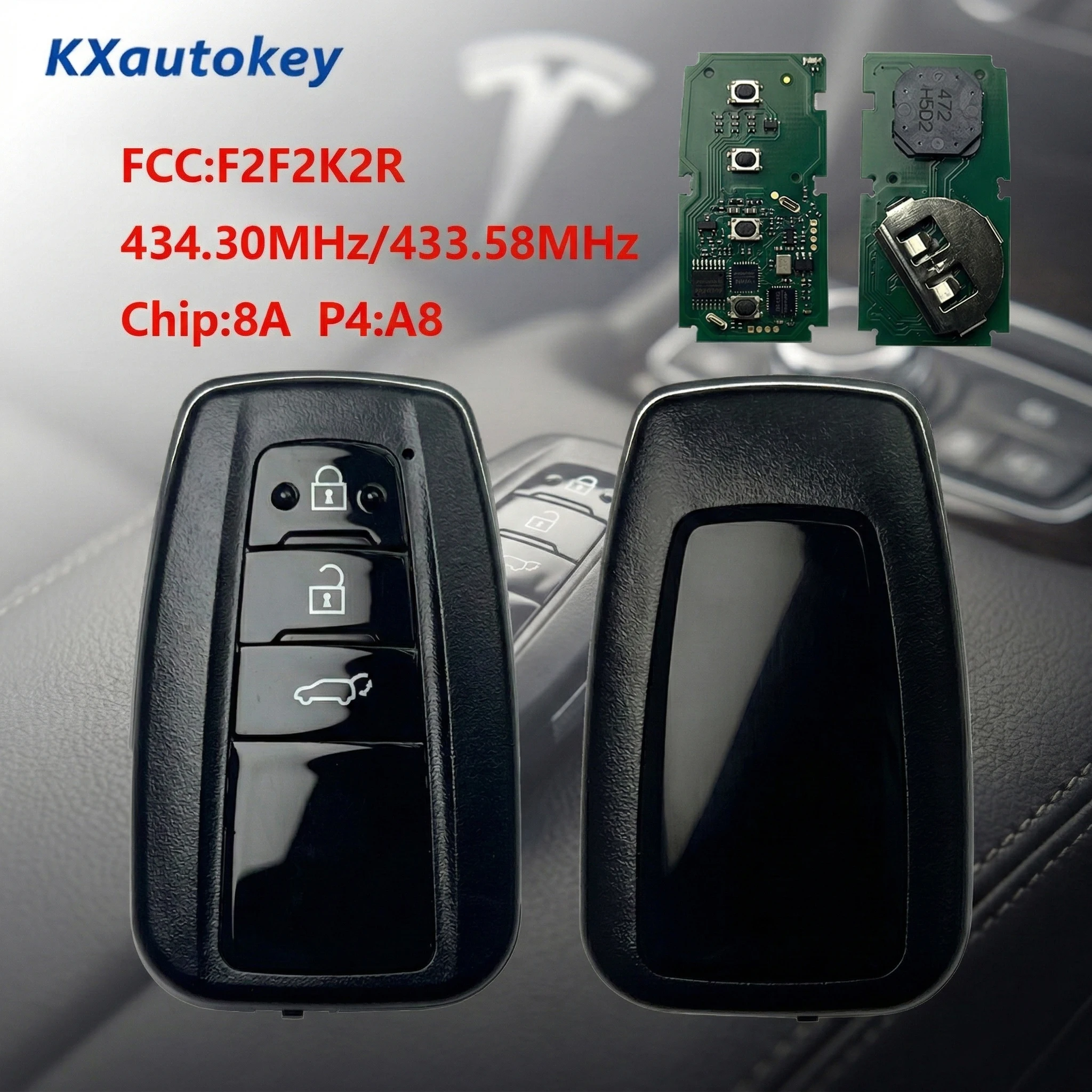 

KXK007046For Toyota Smart Key 3Buttons FCCID-F2F2K2R Programmable Replacement Durable Car Key Assembly
