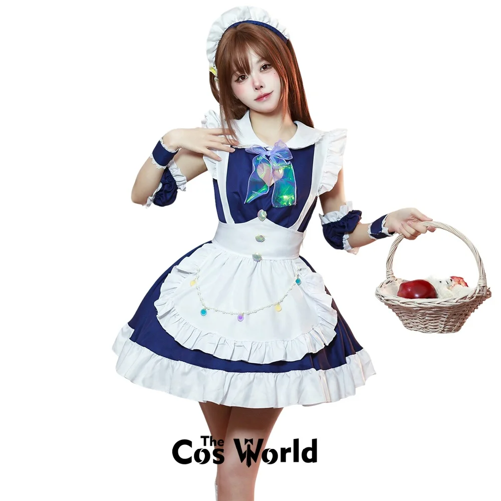 

Plus Size 5XL Japanese Lolita Sexy Hollow Heart Maid Apron Dress Cafe Waitress Uniform for Party & Comic Con Cosplay Costumes