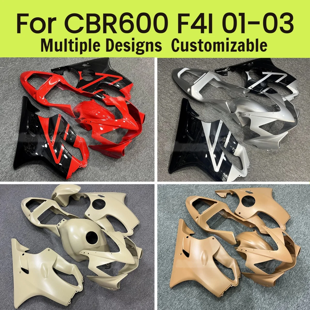 Body Parts Fairing Kit CBR600F4I 2001 2002 2003 Motorcycle ABS Fairings Injection Bodywork Set for Honda CBR 600F4I 01 02 03