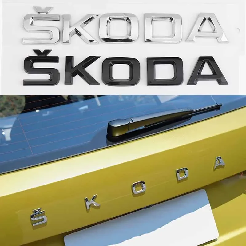 For Skoda FABIA KAMIQ KAROQ KODIAQ OCTAVIA RAPID SUPERB YETI Car Trunk Letters Emblem Logo Sticker Front Rear Badge Accessories