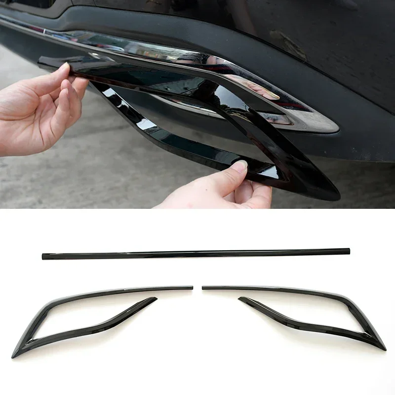 ABS Glossy Black Car Rear Bumper Trim Tail Throat Decoration Sticker For VW Golf 8 MK8 2020 2021 2022 2023 2024 Car Accessories