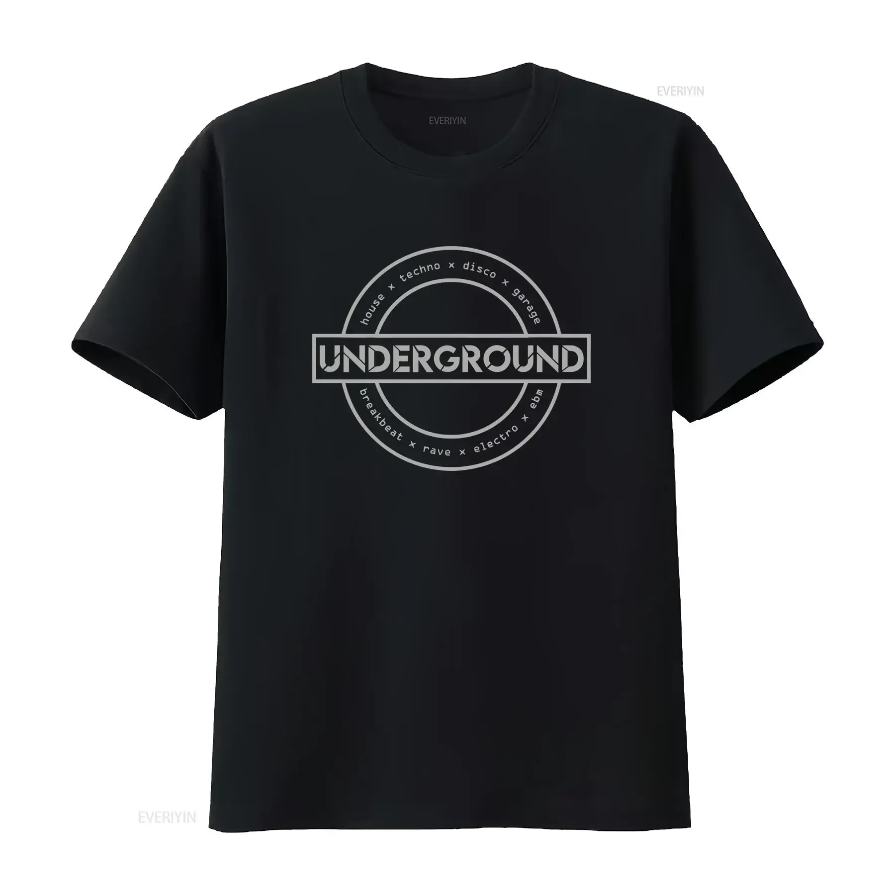 

UNDERGROUND T Shirt house techno disco uk garage rave ebm vintage Washed Soft Top For Everyday Wear Casual Slightly streetwear