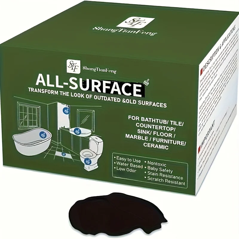35 oz Black Ceramic Bathtub and Tile polishing Kit Bathtub, bathroom wall, countertop, sink paint - Easy to use, waterproof