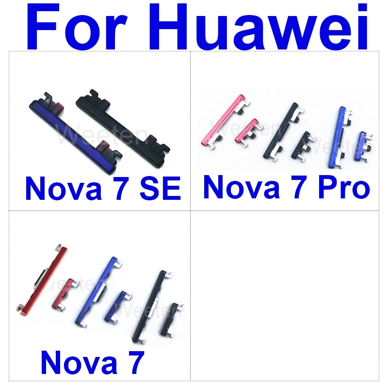 Side Power Volume Side Buttons For Huawei Nova 7 7pro 7se Power Switch Keys For Nova 7 Pro 7 Se Volume Control Buttons Parts