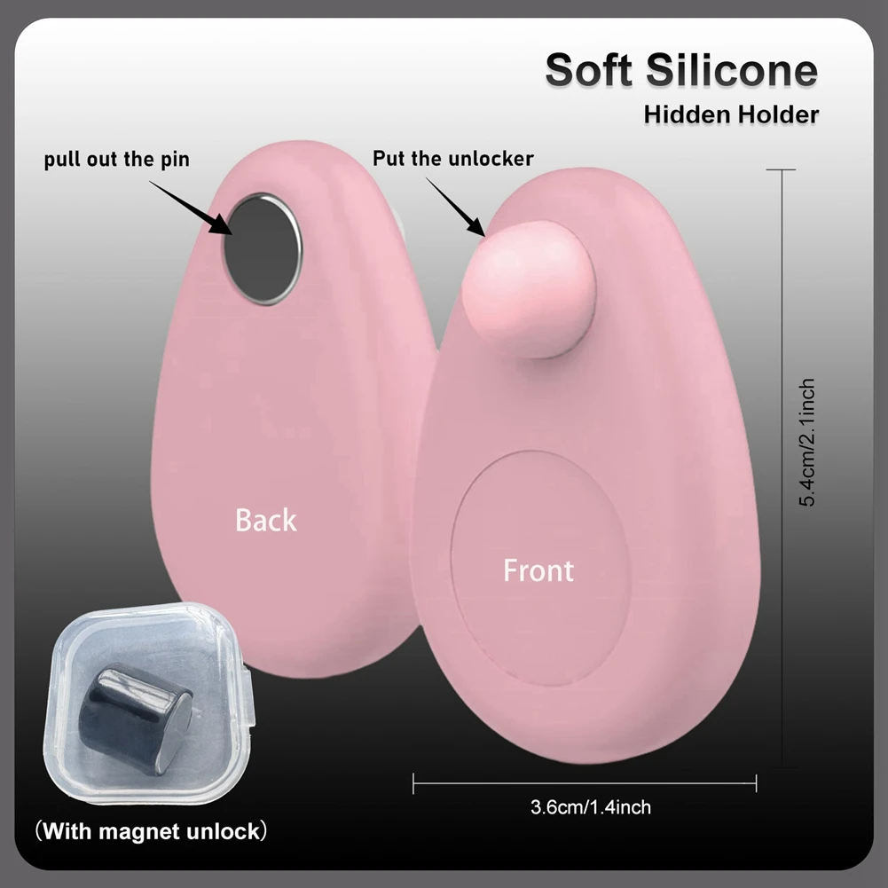 Supporto impermeabile in silicone per bambini per custodia localizzatore GPS nascosta con perno rosa