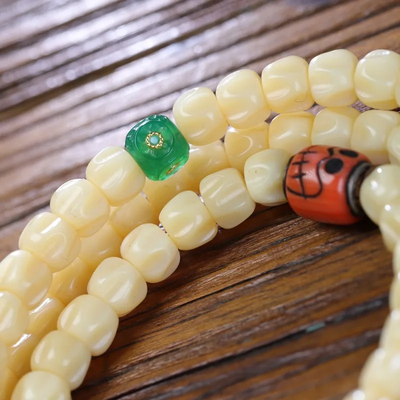 Authentic jadeified old cow bone carved beads in the shape of a passion fruit seed, DIY accessories for turquoise and glass, fas