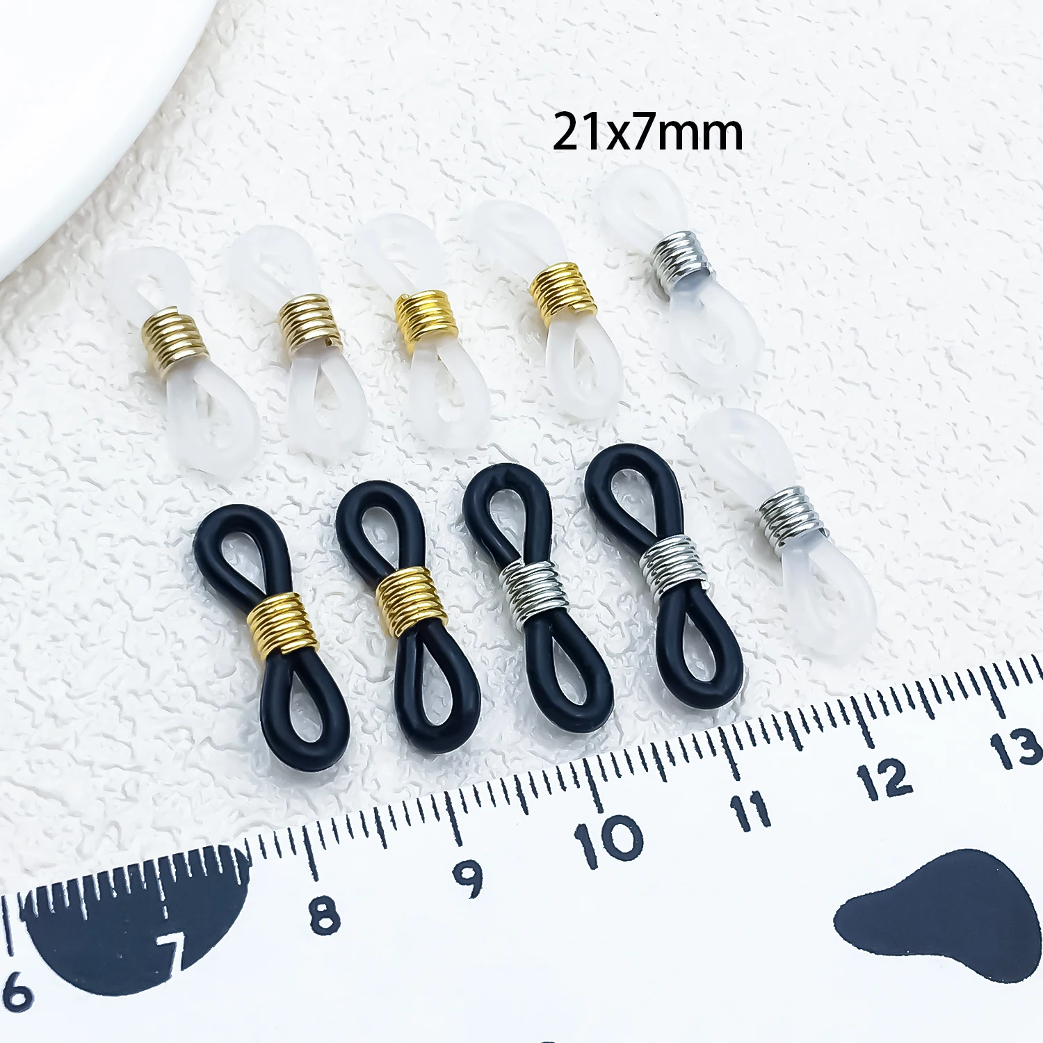 20pcs 21x7mm non-slip silicone buckle glasses buckle, suitable for glasses chain, mask rope, multi-function clip accessories
