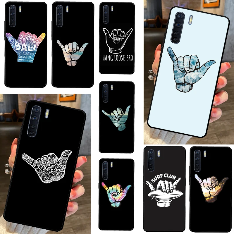 Surfer Surf Hang Loose Shaka Cover For OPPO A96 A76 A16 A17 A57 A77 A57s A15 A5 A9 A31 A53 A52 A72 A93 A54 A74 A94 Case