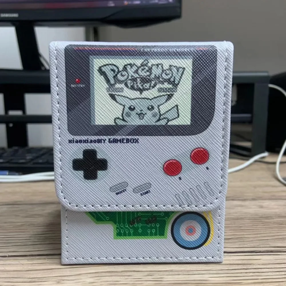 DIY PTCG Pokemon Gengar Psyduck Giratina Lugia GAMEBOY Retro Brick Games Console Card Storage Box Anime Peripheral Holiday Gift