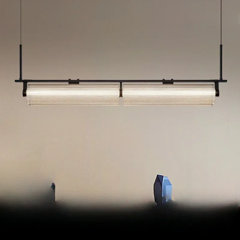 

Restaurant chandelier, modern simple long table lamp 2024 new eye protection island table lamp designer