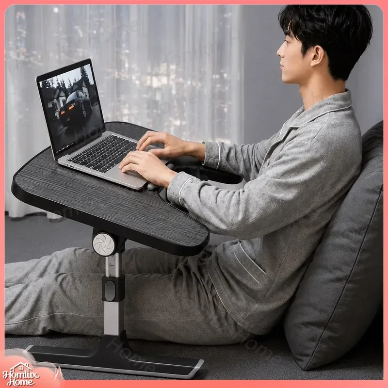 Foldable Laptop Desk for Bed with Armrest Small Computer Table Stand for Dormitory Bedroom Portable Notebook Tray