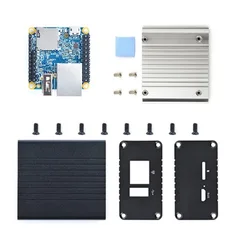 Caixa de metal dissipador de calor Kit, NanoPi Neo CNC, 256M, 512M, RAM DDR, Allwinner H3, Quad Cortex-A7, 1.2GHz,OpenWRT,Ubuntu, Linux, Armbian, DietPi