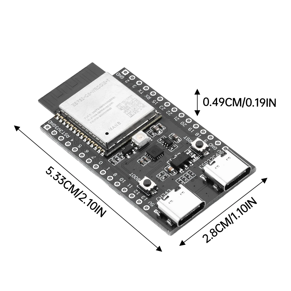 ESP32-C6 WiFi Bluetooth Development Board Core Board Onboard ESP32-C6-WROOM-1 Module Dual TYPE-C