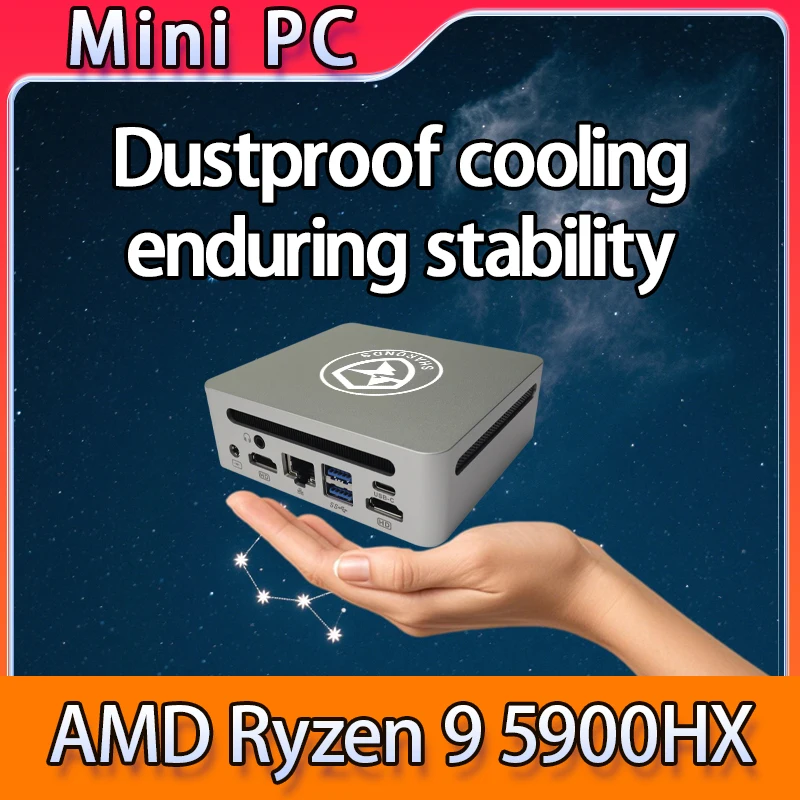 Мини-ПК Windows 11Pro AMD Ryzen9 5900HX Мини-компьютер 8 ГБ/16 ГБ/32 ГБ DDR4 256 ГБ/512 ГБ/1 ТБ PCIE M