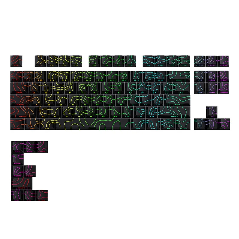 

ABT-Contour 4.0 Gaming Mechanical Keyboard Keycap 97 Key Side Engraved PBT Translucent Cap For Magnetic Switch F75 GMK87
