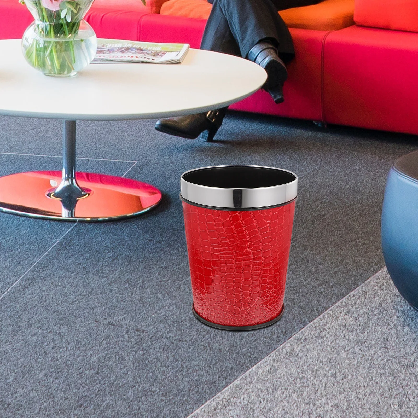 

Wastepaper Basket Large Kitchen Garbage Can Tall Trash Cans Bin Plastic for Bedroom